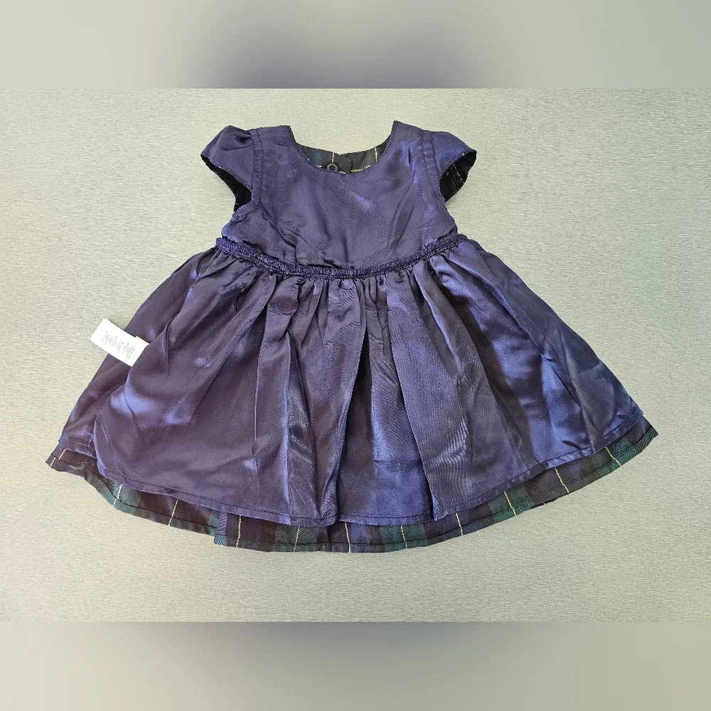 The Children’s Place Baby Girl Tartan Plaid Holiday Party Dress Bow Classic